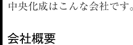 中央化成はこんな会社です。会社概要